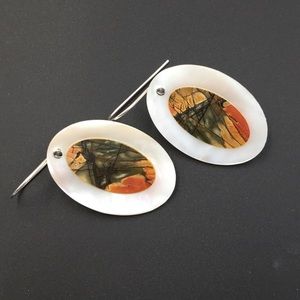 Multi-Color Picasso Jasper Gemstone Earrings